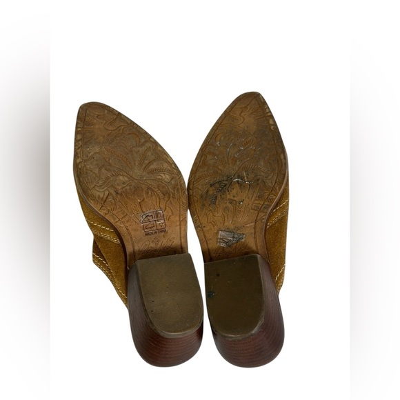 PATRICIA NASH BROWN SUEDE LEATHER BATTISTA SLIP ON Western MULES SZ 6 - Picture 5 of 10